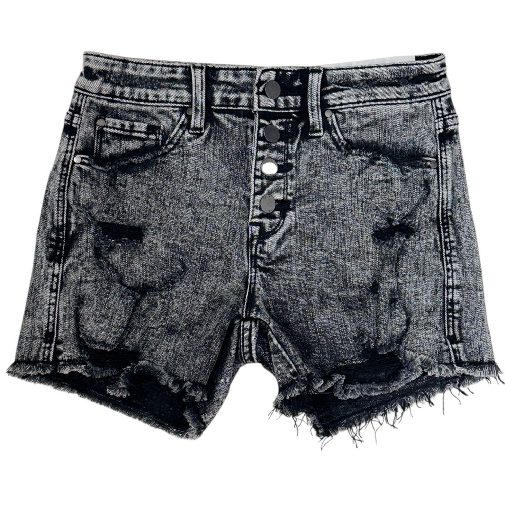 NWT Women’s High Rise Distressed Black Denim Shorts